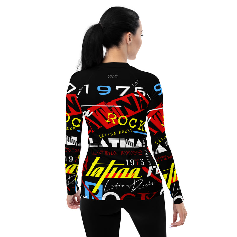 Latina Rocks Text Script Women's Long Sleeve Shirt