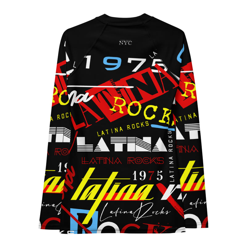 Latina Rocks Text Script Women's Long Sleeve Shirt