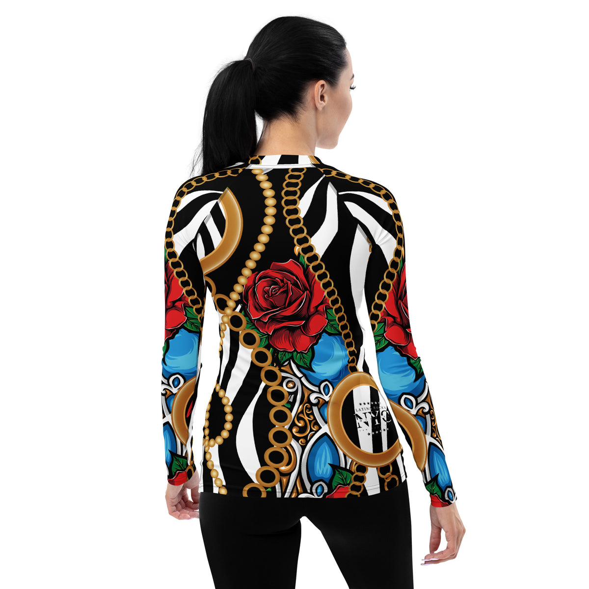 Latina Fashion- Latina Rocks Pearls and Roses Women's Long Sleeve Shirt