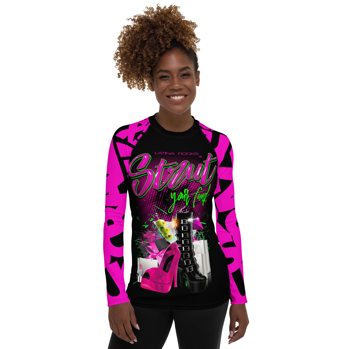 Latina Fashion- Latina Rocks Strut Your Funk Womens Long Sleeve Shirt