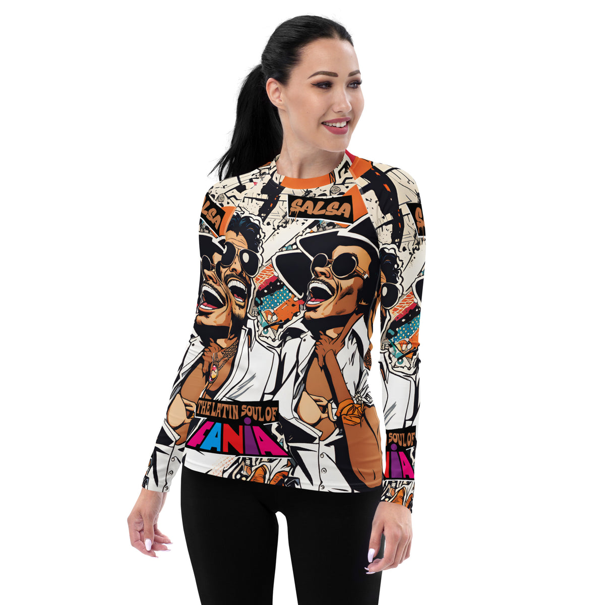 Latina Fashion- Latina Rocks Fania All-Stars Salsa Women's Long Sleeve Shirt