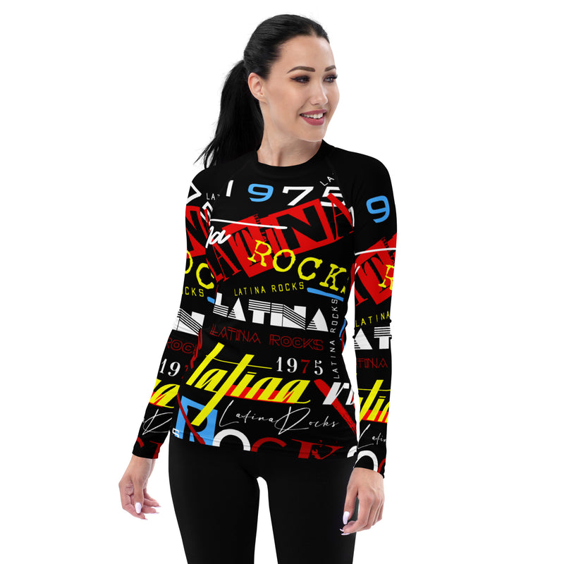 Latina Rocks Text Script Women's Long Sleeve Shirt