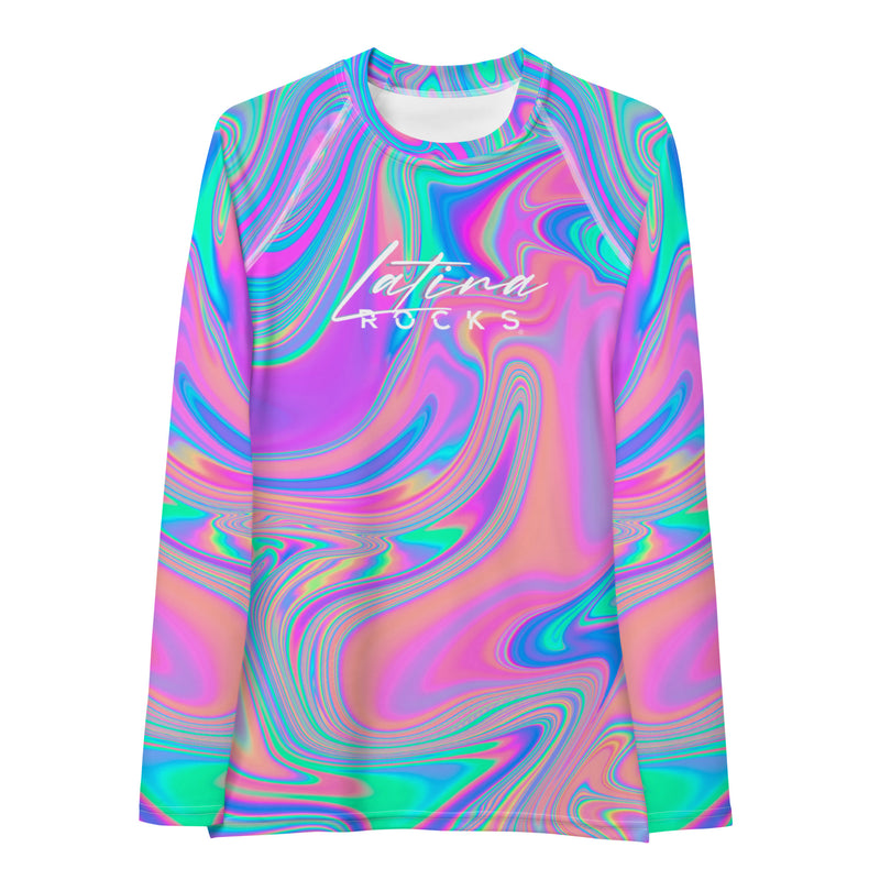 Latina Fashion- Latina Rocks Holographic Long Sleeve Shirt