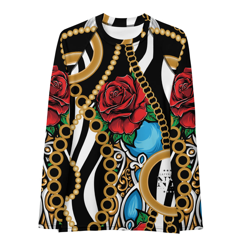 Latina Fashion- Latina Rocks Pearls and Roses Women's Long Sleeve Shirt