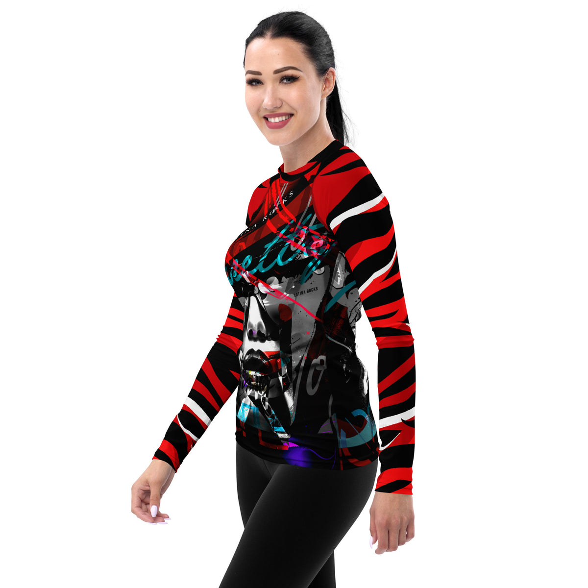 Latina Fashion- Latina Rocks Red Animal Long Sleeve Women's Shirt