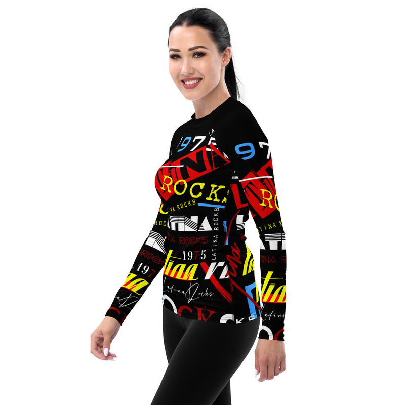 Latina Rocks Text Script Women's Long Sleeve Shirt