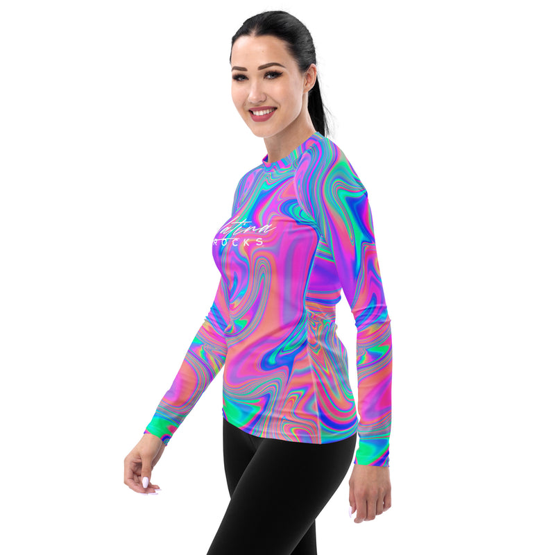 Latina Fashion- Latina Rocks Holographic Long Sleeve Shirt