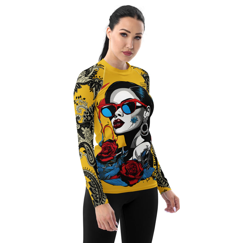 Latina Fashion- Latina Rocks Lipstick and Shades Women's Long Sleeve Shirt