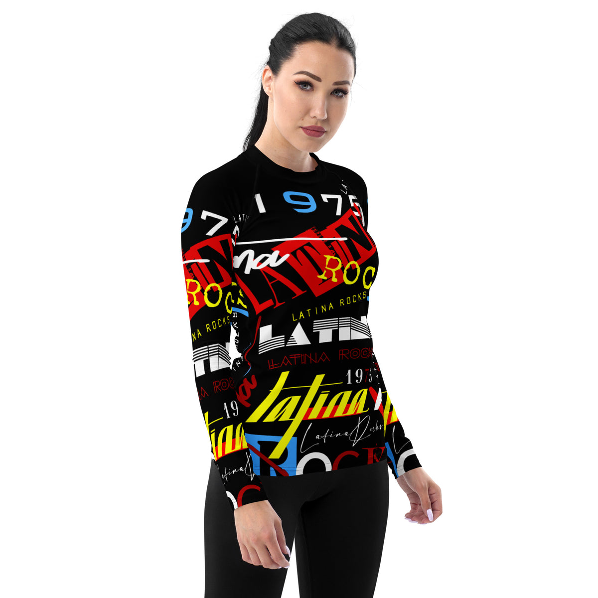 Latina Rocks Text Script Women's Long Sleeve Shirt