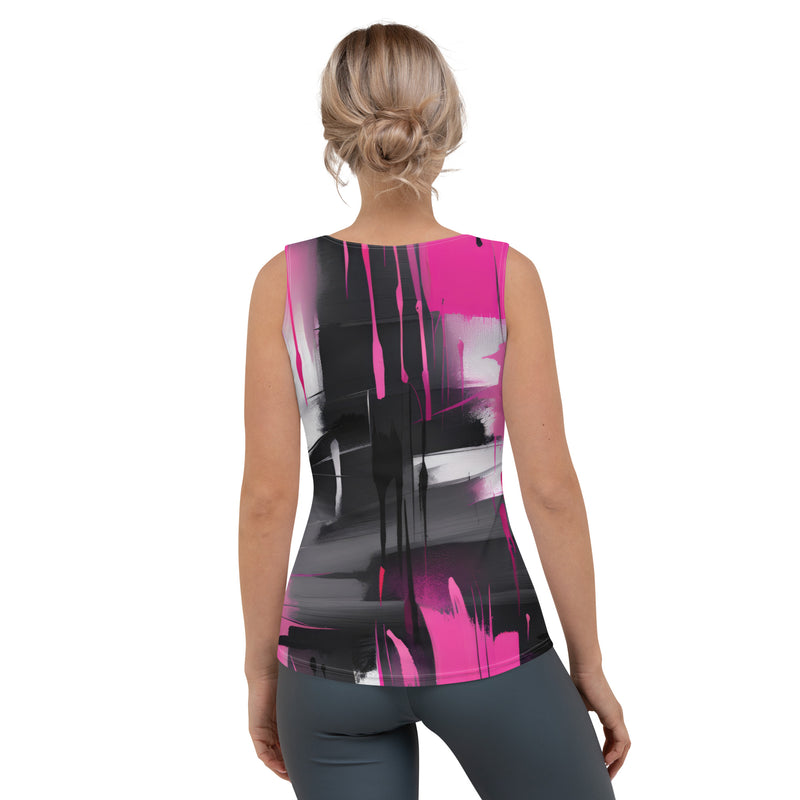 Latina Fashion- Latina Rocks Pink Brush Strokes Tank Top