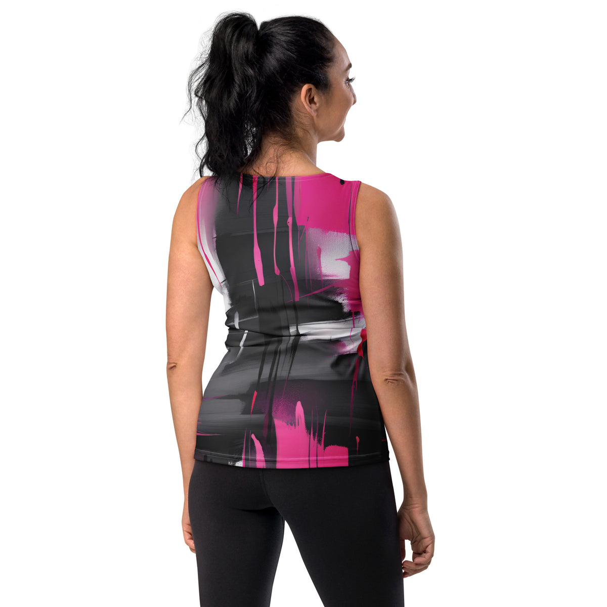 Latina Fashion- Latina Rocks Pink Brush Strokes Tank Top