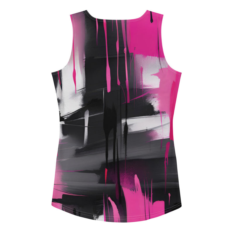 Latina Fashion- Latina Rocks Pink Brush Strokes Tank Top