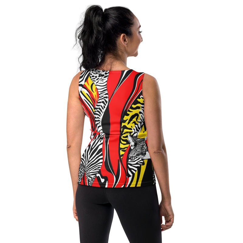 Latina Fashion- Latina Rocks Abstract Red/Yellow Tank Top