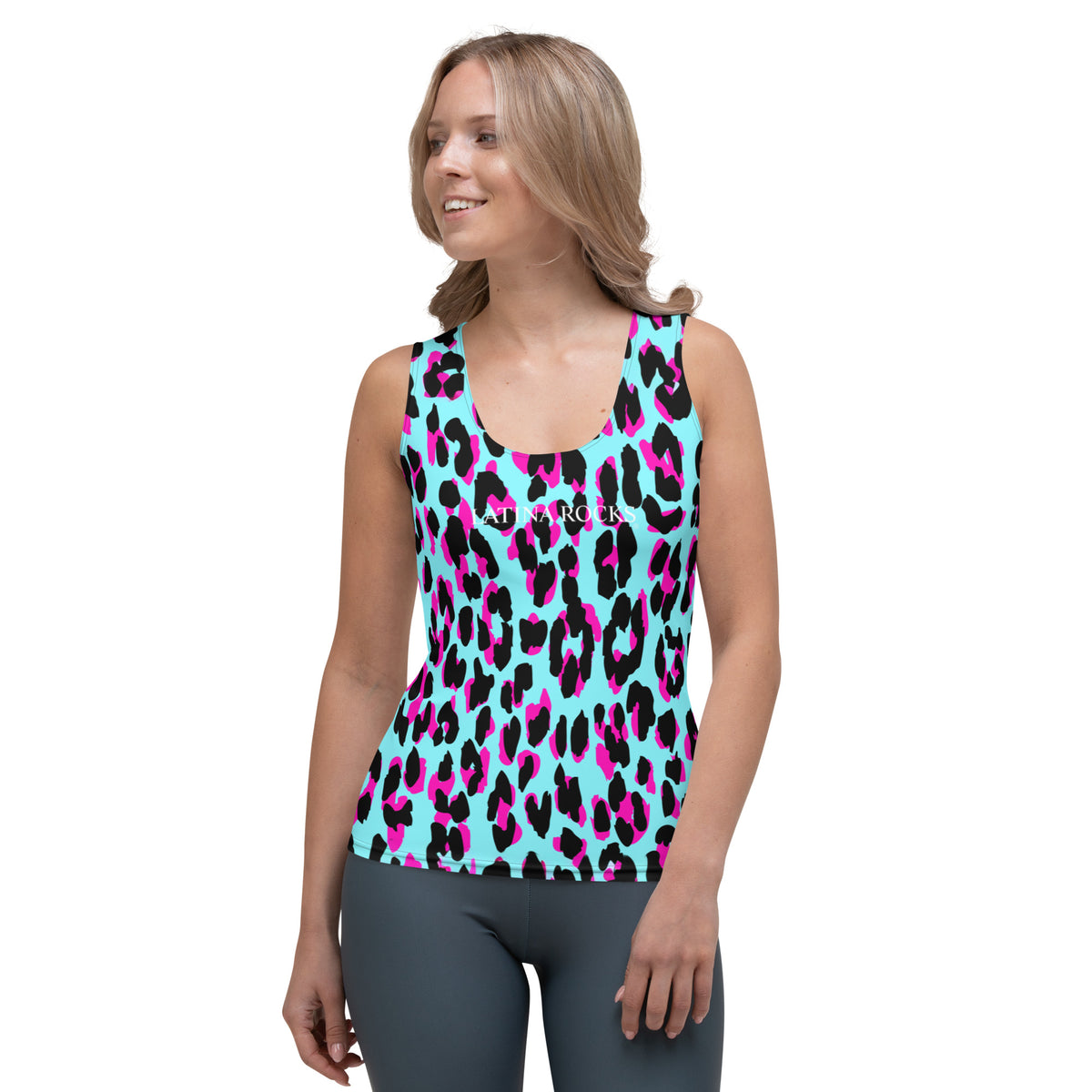 Latina Fashion- Latina Rocks Animal Print Tank Top