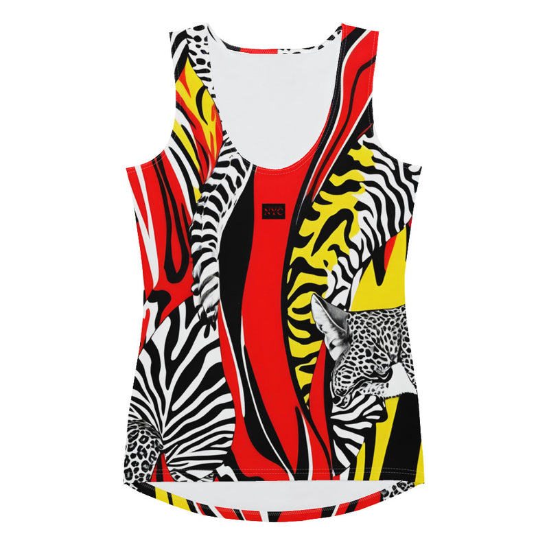 Latina Fashion- Latina Rocks Abstract Red/Yellow Tank Top