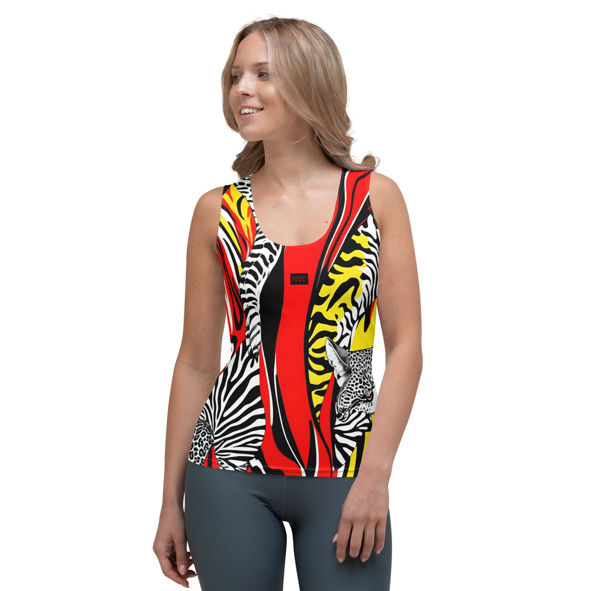 Latina Fashion- Latina Rocks Abstract Red/Yellow Tank Top