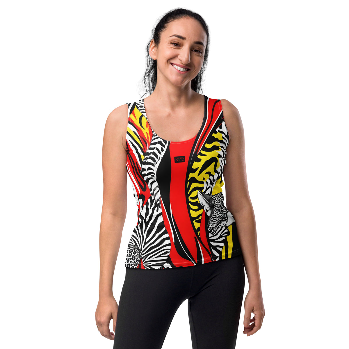 Latina Fashion- Latina Rocks Abstract Red/Yellow Tank Top