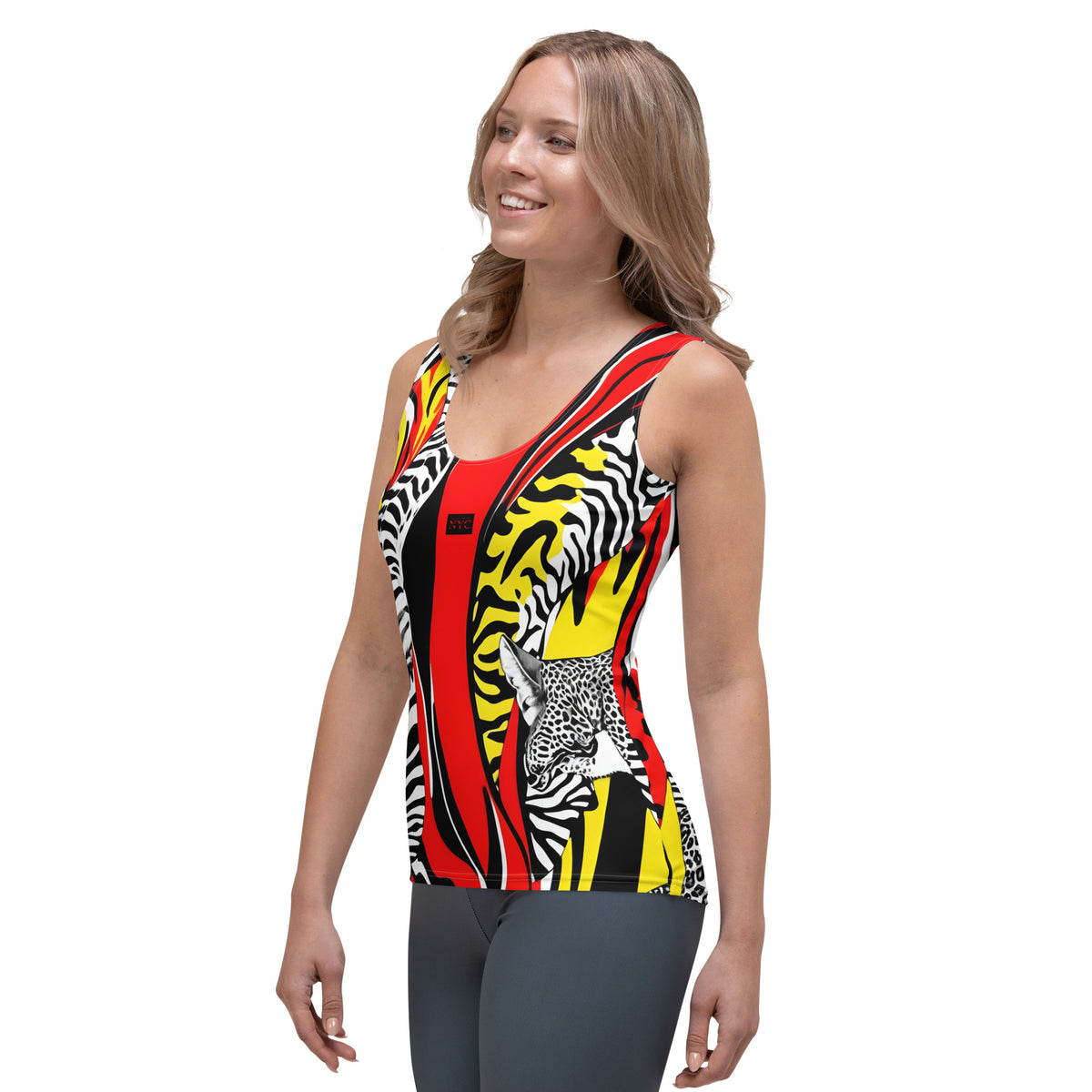 Latina Fashion- Latina Rocks Abstract Red/Yellow Tank Top