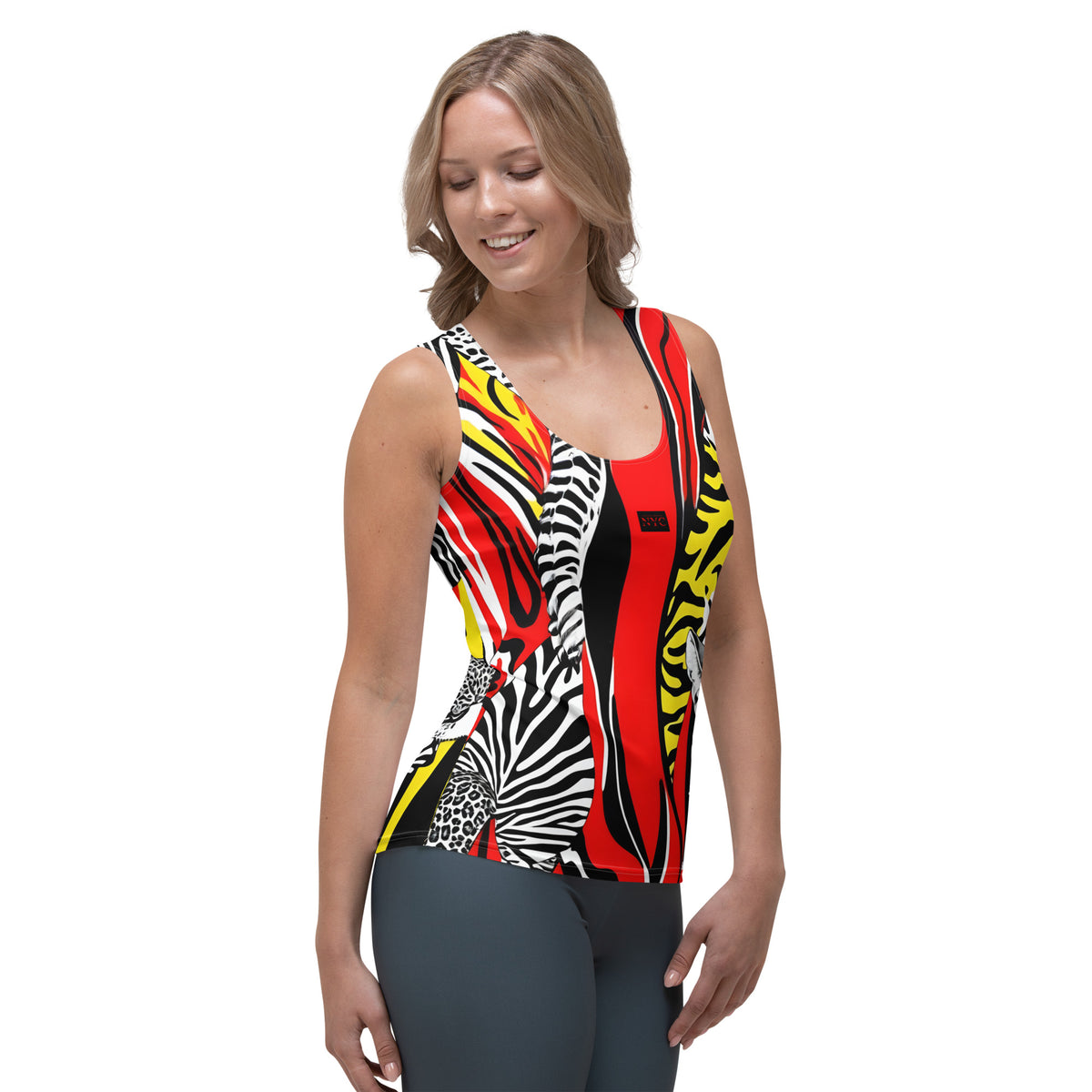 Latina Fashion- Latina Rocks Abstract Red/Yellow Tank Top