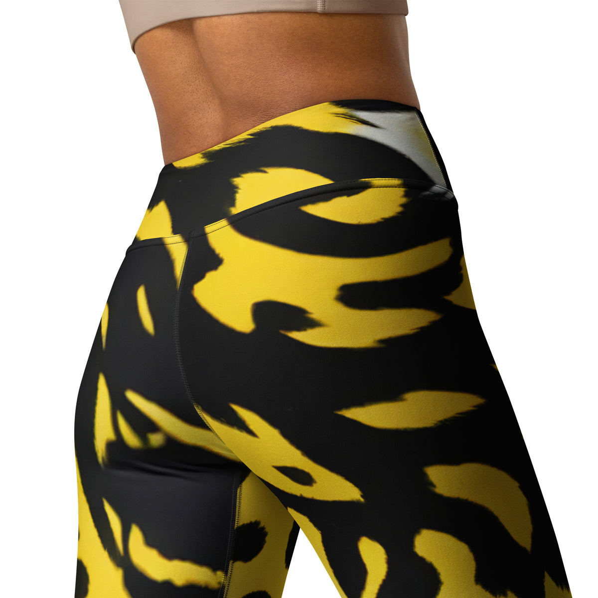 Latina Rocks Yellow Tiger Print Vibes Yoga Leggings