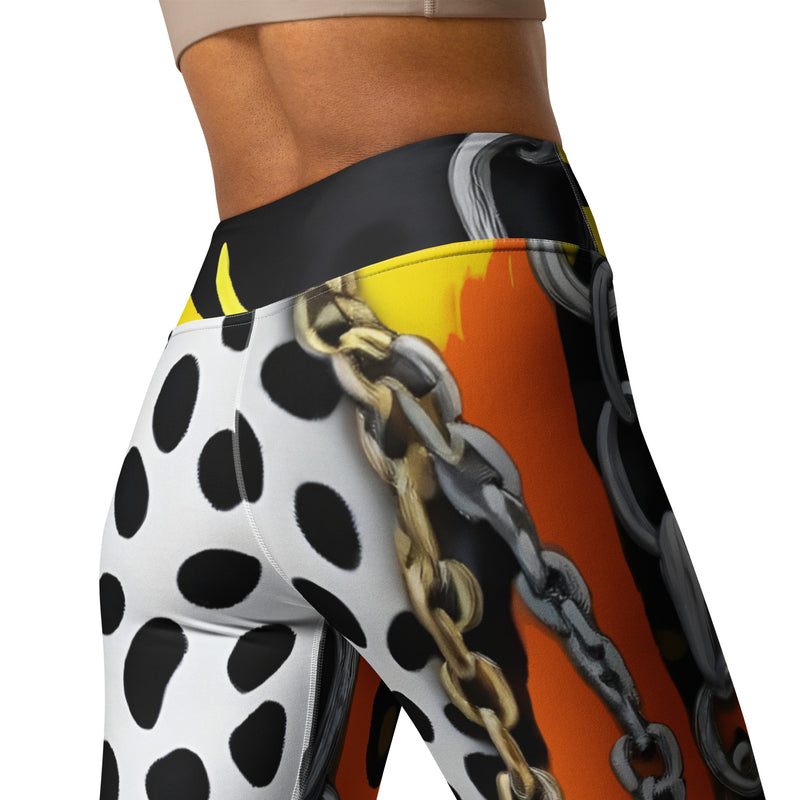 Latina Rocks Orange Animal Print and Chains Yoga Leggings