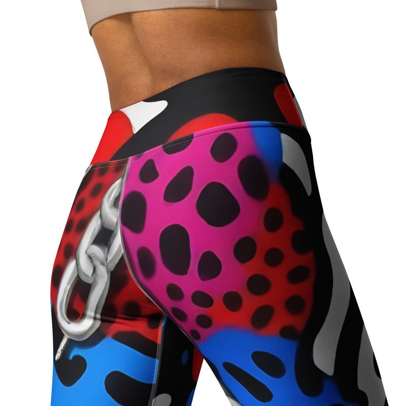 Latina Rocks Blue/Red Design Yoga Leggings