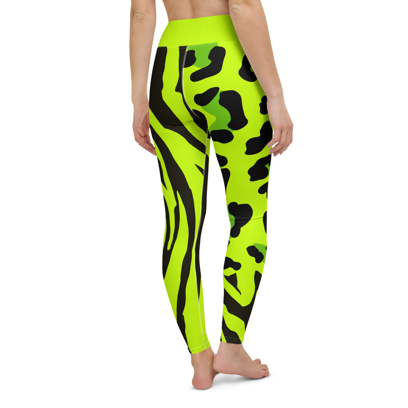 Latina Rocks Lime Green Animal Print Yoga Leggings