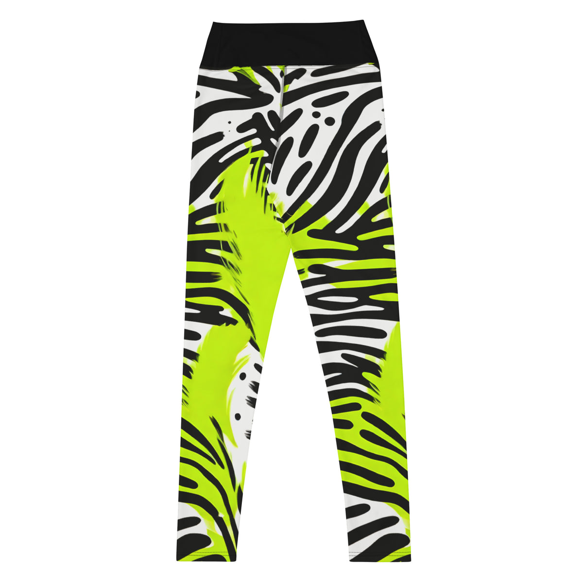 Latina Rocks Neon Green Zebra Print Yoga Leggings