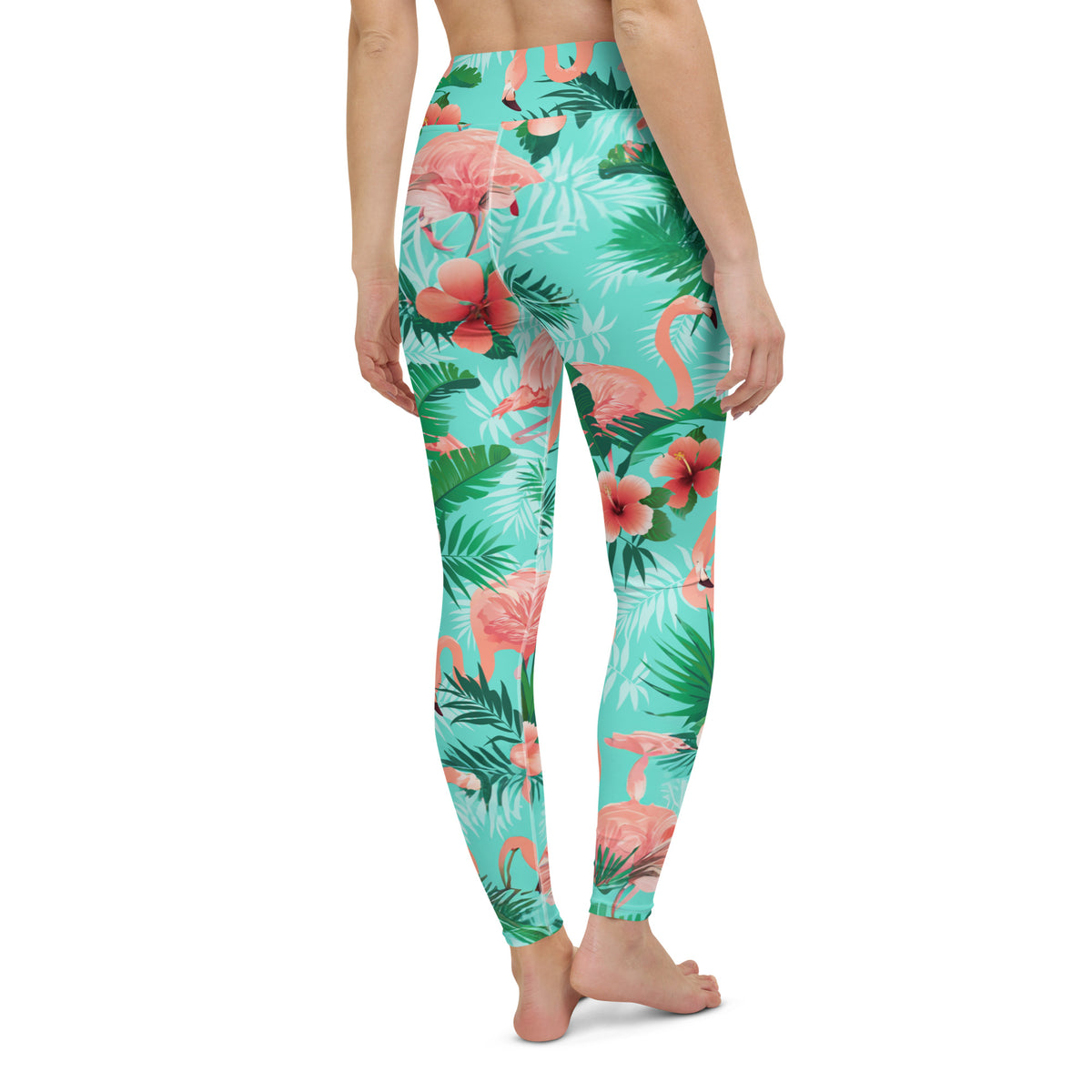 Latina Rocks Pink Flamingo Caribbean Yoga Leggings