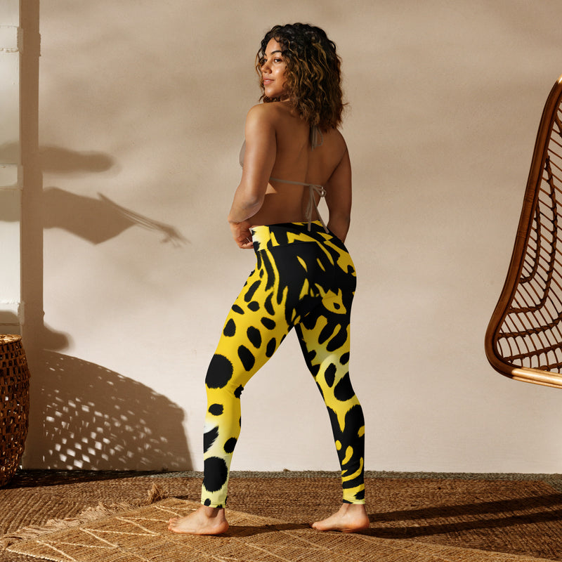 Latina Rocks Yellow Tiger Print Vibes Yoga Leggings