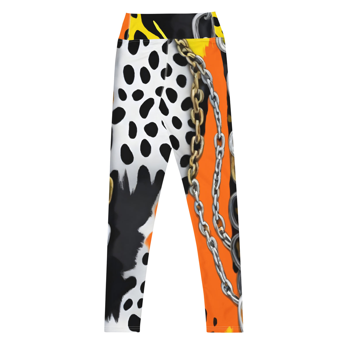 Latina Rocks Orange Animal Print and Chains Yoga Leggings