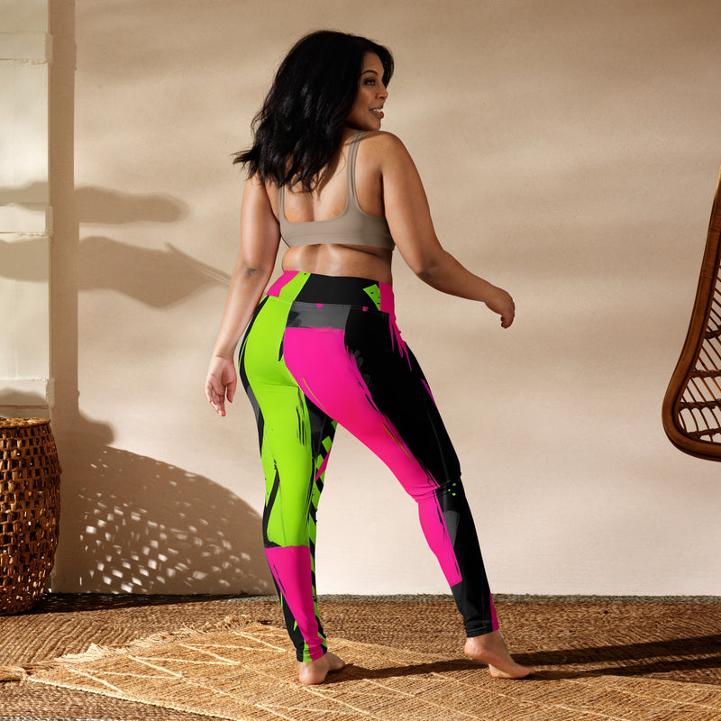 Latina Rocks Multi Color Swoosh 80's Yoga Leggings