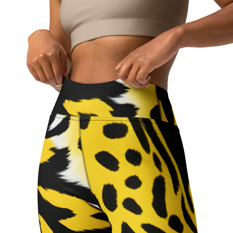 Latina Rocks Yellow Tiger Print Vibes Yoga Leggings