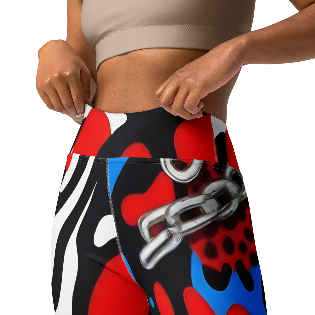 Latina Rocks Blue/Red Design Yoga Leggings