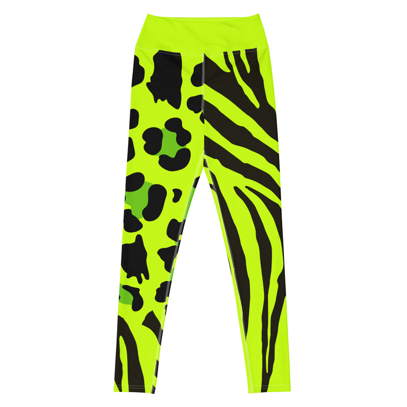 Latina Rocks Lime Green Animal Print Yoga Leggings