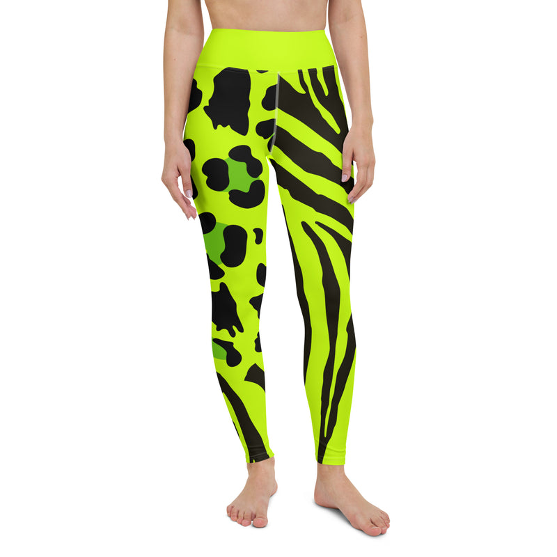 Latina Rocks Lime Green Animal Print Yoga Leggings