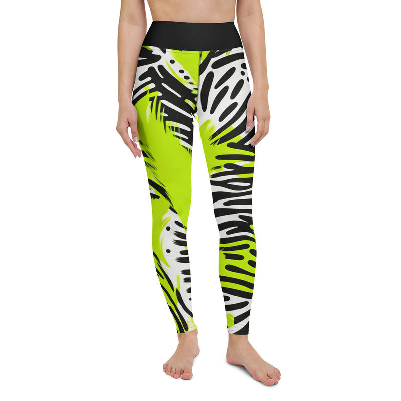 Latina Rocks Neon Green Zebra Print Yoga Leggings