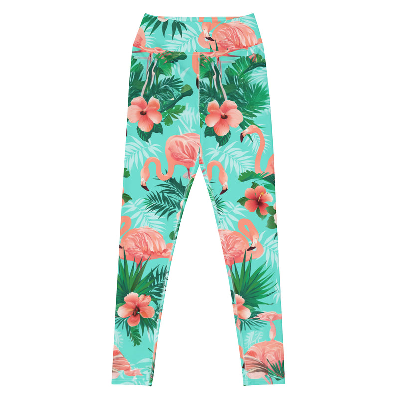 Latina Rocks Pink Flamingo Caribbean Yoga Leggings