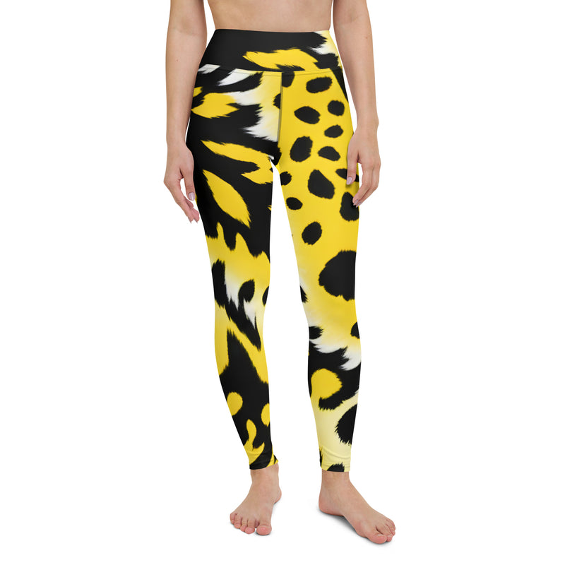 Latina Rocks Yellow Tiger Print Vibes Yoga Leggings