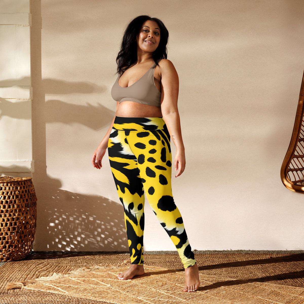 Latina Rocks Yellow Tiger Print Vibes Yoga Leggings