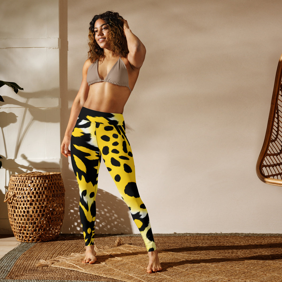 Latina Rocks Yellow Tiger Print Vibes Yoga Leggings