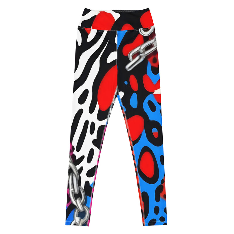 Latina Rocks Blue/Red Design Yoga Leggings