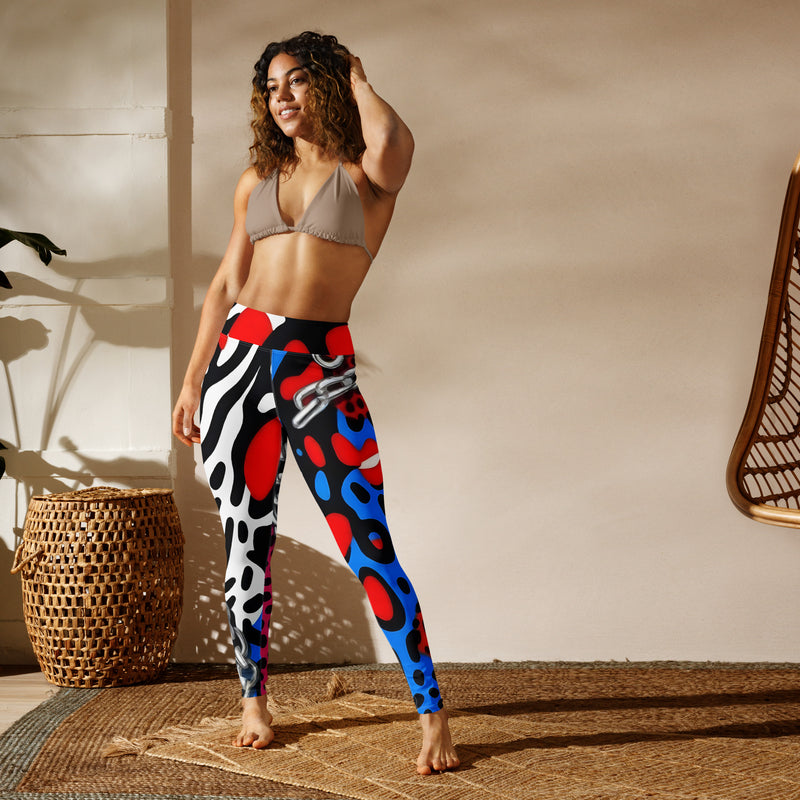 Latina Rocks Blue/Red Design Yoga Leggings