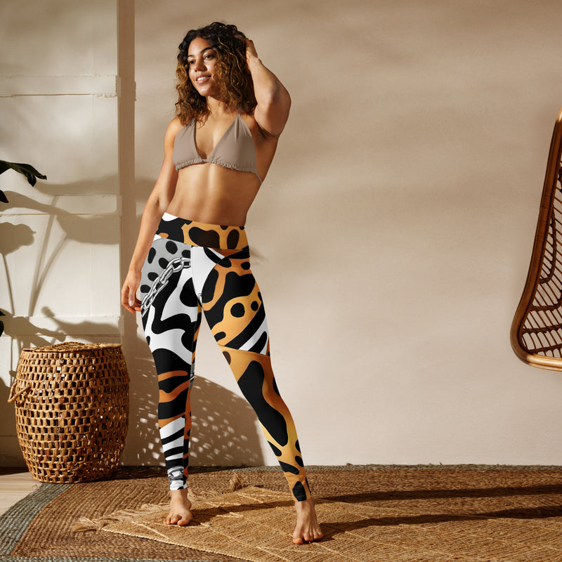 Latina Rocks Earth Tones and Chains Yoga Leggings