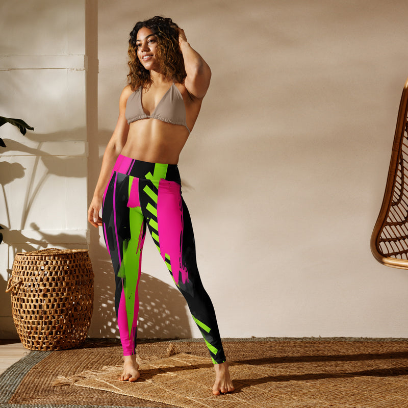 Latina Rocks Multi Color Swoosh 80's Yoga Leggings