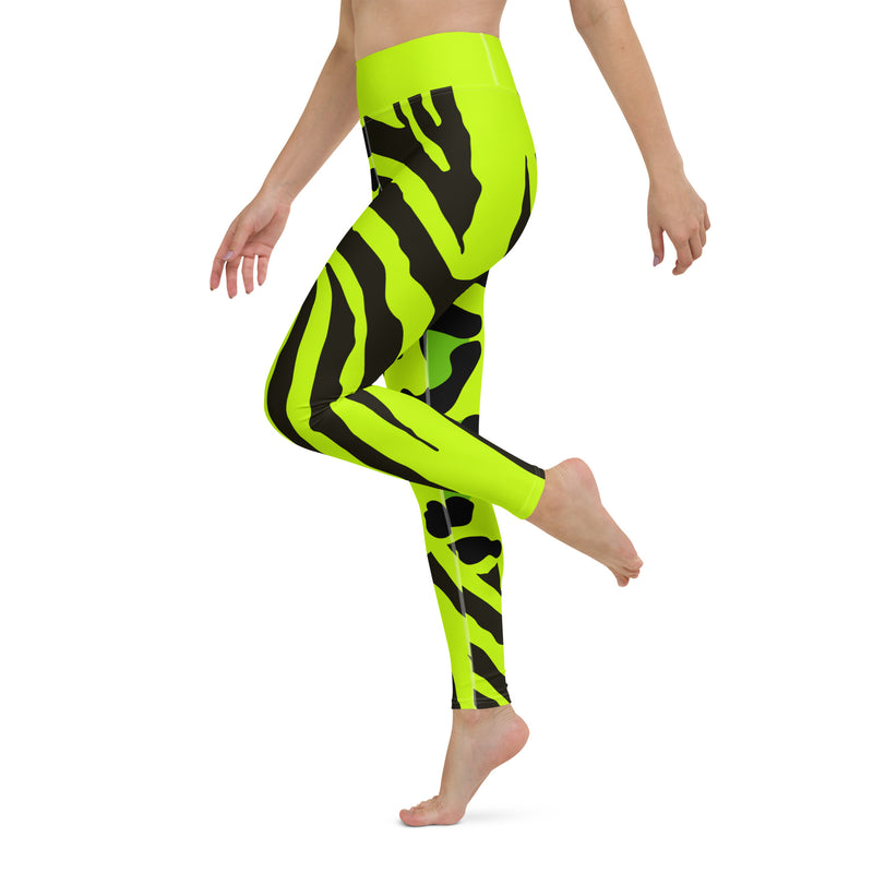 Latina Rocks Lime Green Animal Print Yoga Leggings