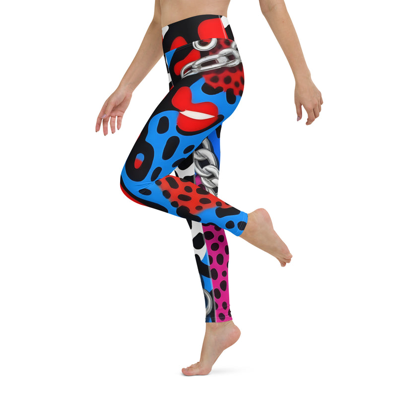 Latina Rocks Blue/Red Design Yoga Leggings