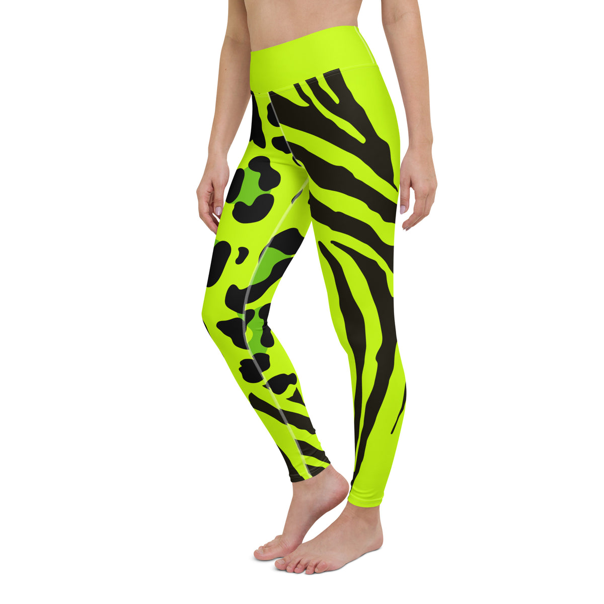 Latina Rocks Lime Green Animal Print Yoga Leggings