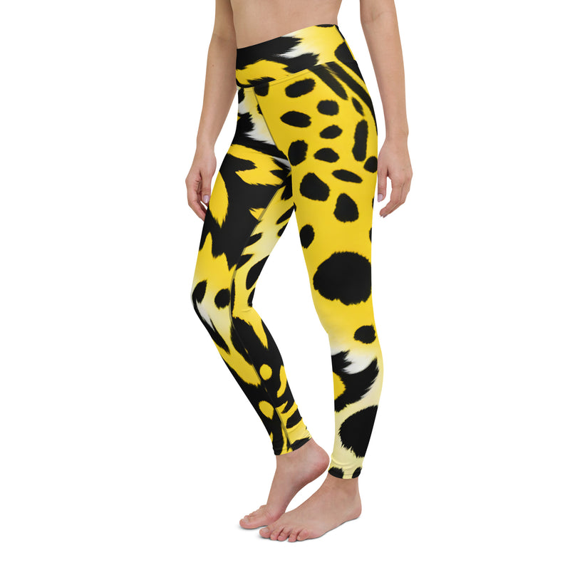 Latina Rocks Yellow Tiger Print Vibes Yoga Leggings