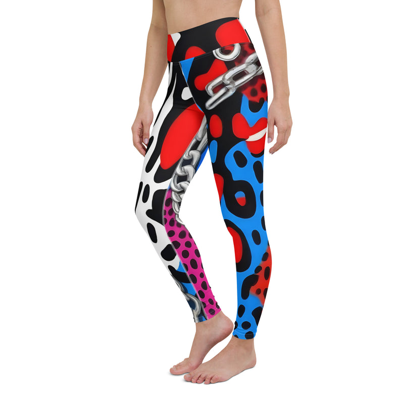 Latina Rocks Blue/Red Design Yoga Leggings